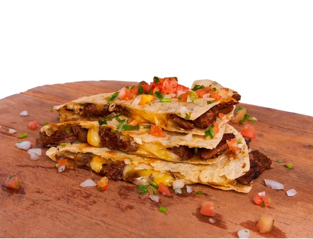 Quesadilla Con Guisado (Rice, Beans, and Cheese Only).