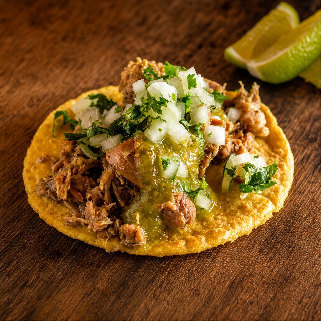 Taco Carne De Puerco en Salsa Verde.