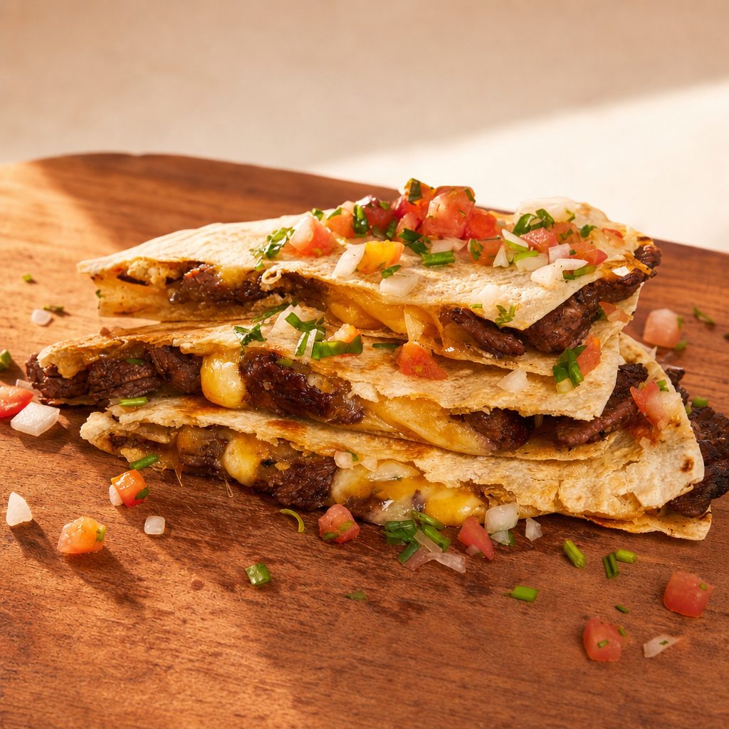 Quesadilla Con Guisado (Rice, Beans, and Cheese Only).